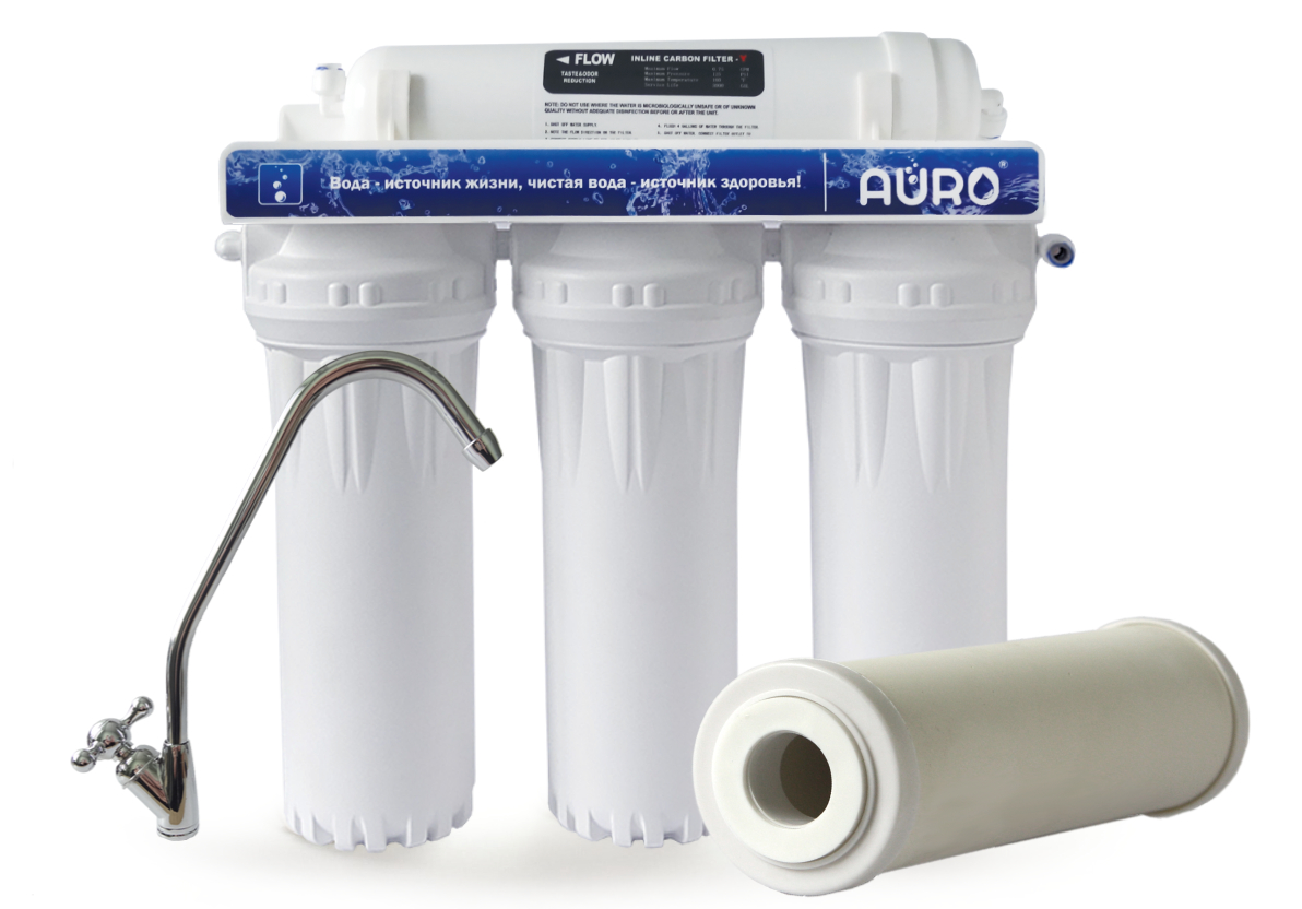 Проточний фільтр чотириступінчастою очищення води AURO-304-BIO