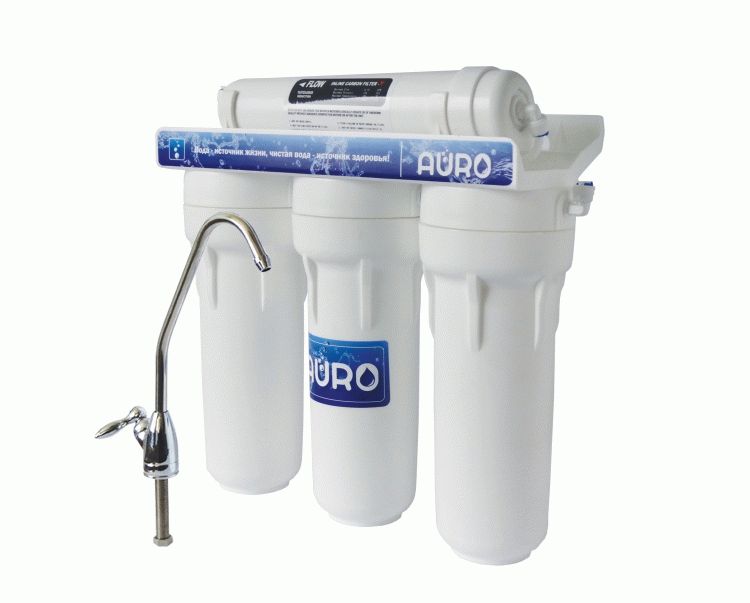 Проточний фільтр чотириступінчастою очищення води AURO-304-BIO фото №2